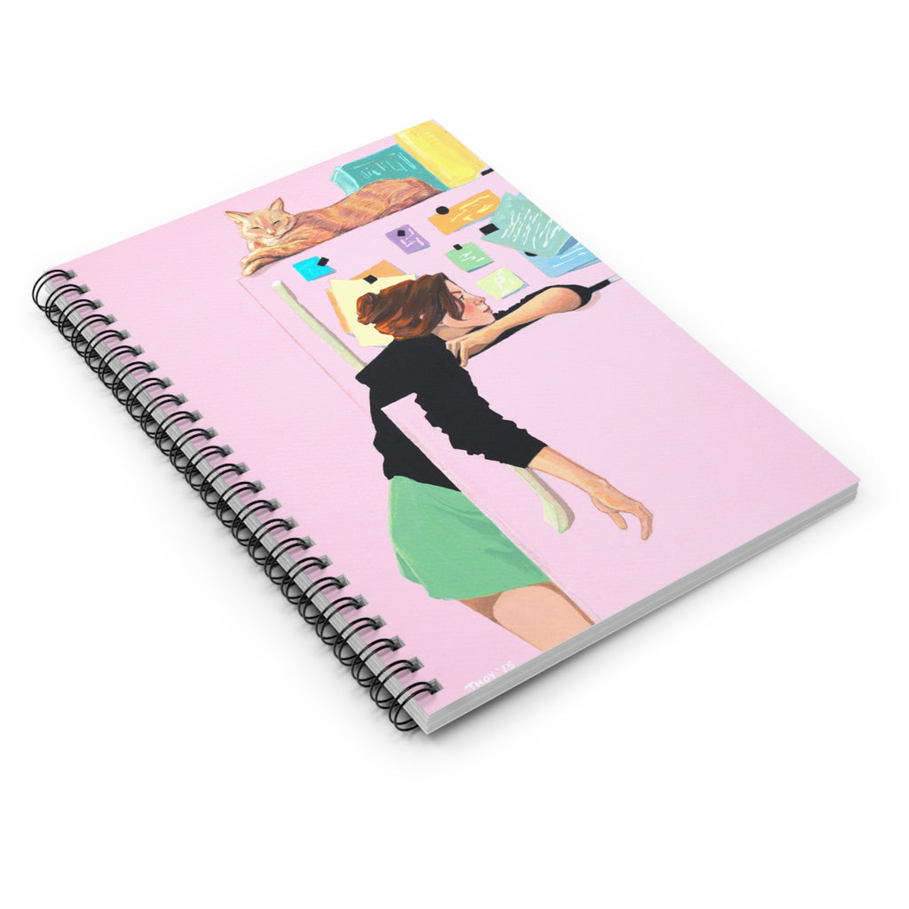 Notebook - Girl and Cat Design