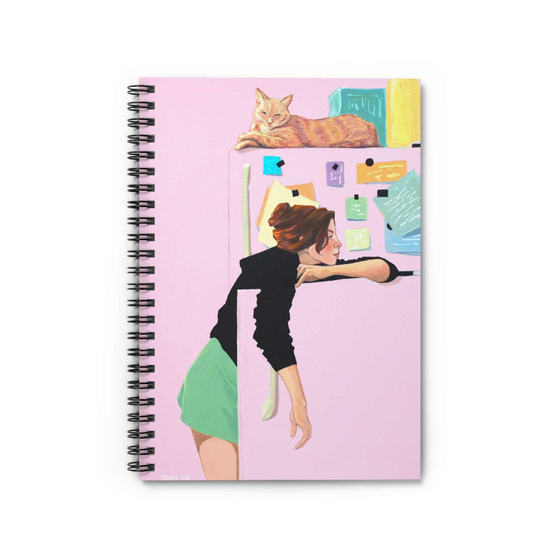 Notebook - Girl and Cat Design