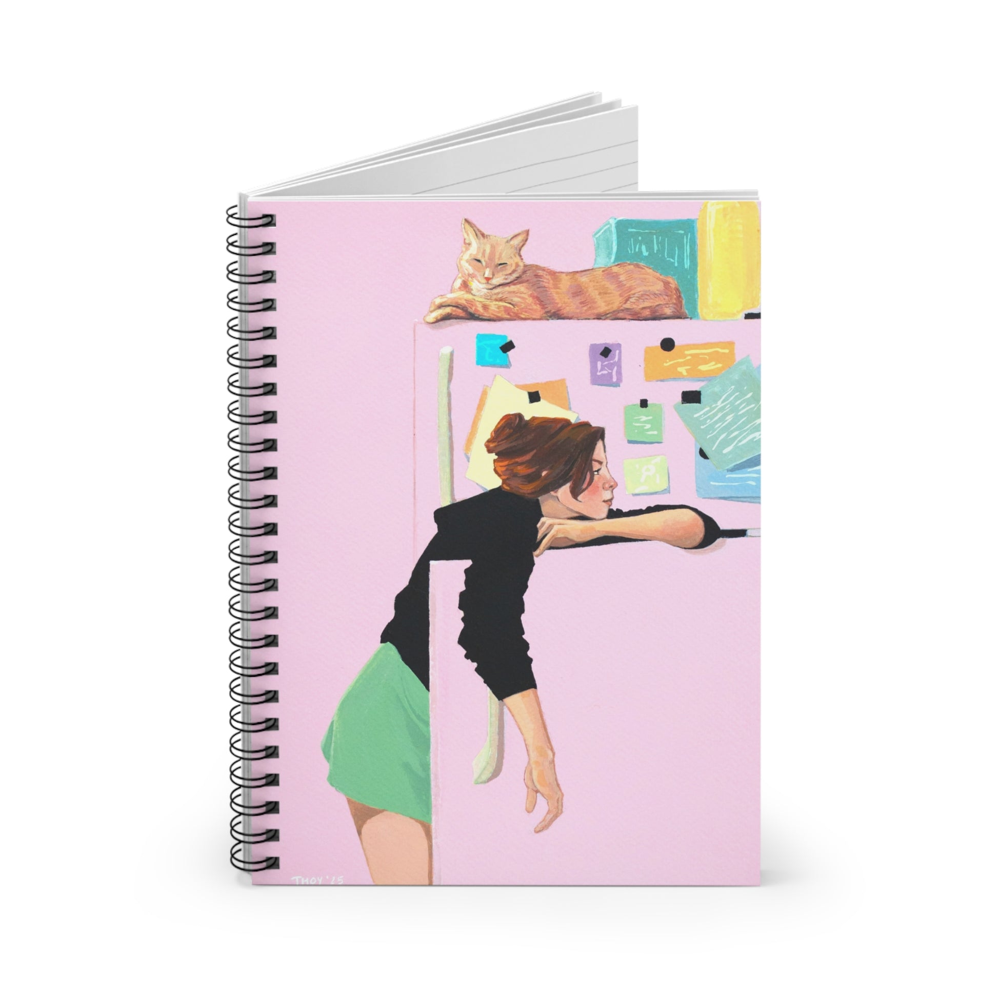 Notebook - Girl and Cat Design
